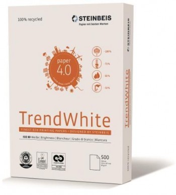 PAPEL RECICLADO A4 80G 500H - Steinbeis Trend White