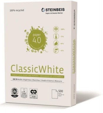 PAPEL RECICLADO A4 80G 500H - Steinbeis Classic White
